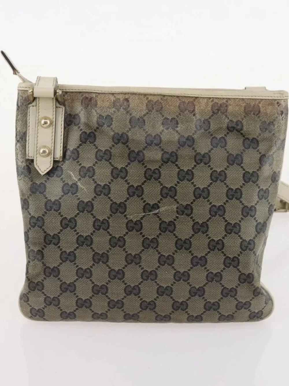 GUCCI GG Supreme GG Crystal GG Canvas Bag PVC 4 Set Navy Beige Auth YKZ424